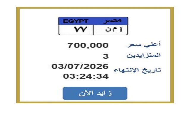 سعرها وصل 700 ألف جنيه.. خطوات التزايد على لوحة سيارة مميزة