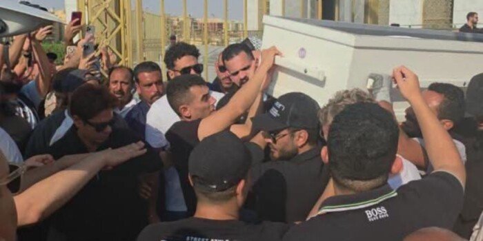 تشييع جنازة والد تامر حسني من مسجد الدجوي