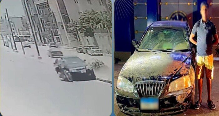 ضبط قائد سيارة اصطدم بدراجة نارية على أحد الطرق ببني سويف