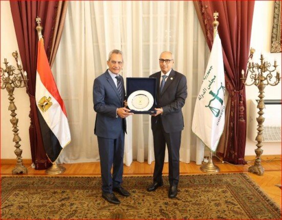 وزير الشئون النيابية يهنئ رئيس مجلس الدولة بتوليه مهام منصبه