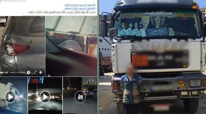 ضبط قائد سيارة نقل منتهية التراخيص بعد واقعة اصطدام موثقة بالفيديو
