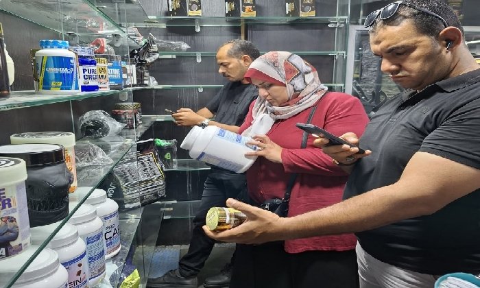 ضبط كميات ضخمة من المكملات الغذائية المهربة داخل «جيم» شهير ببورسعيد