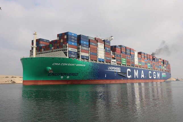 لأول مرة.. قناة السويس تشهد عبور سفينة الحاويات العملاقة «CMA CGM SAINT GERMAIN»