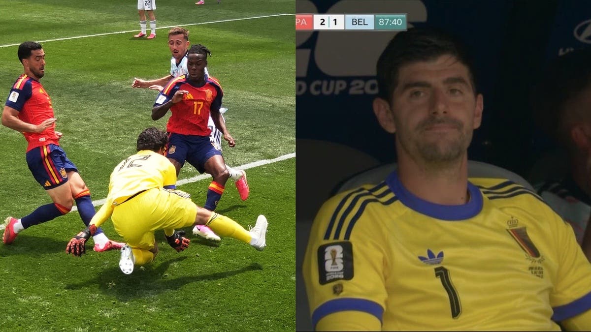 لامينس يحبط بلجيكا أمام إسبانيا.. وكورتوا ينظر باشمئزاز