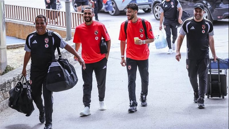 لقطات من توجه بعثة الأهلي إلى برشلونة لخوض مواجهة كأس خوان جامبر
