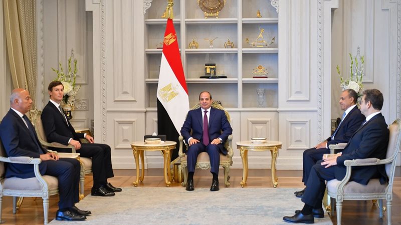 رسائل السيسي لـ صهر الرئيس الأمريكي: أهمية مواصلة العمل من أجل مواجهة التحديات المشتركة.. ضرورة تسوية مختلف الأزمات التي تشهدها المنطقة حفاظًا على الاستقرار الإقليمي