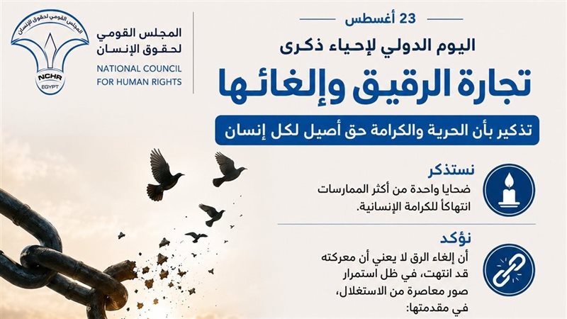 القومي لحقوق الإنسان: إلغاء الرق لا يعني انتهاء معركة مكافحة الاستغلال