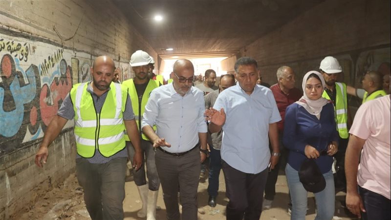 محافظ القليوبية يتابع أعمال تطوير أنفاق مدينة الخصوص