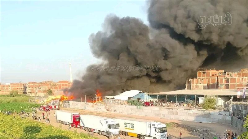حريق محطة الموالح بالشرقية، 4 مصابين وأعمال تبريد لكشف ملابسات الواقعة