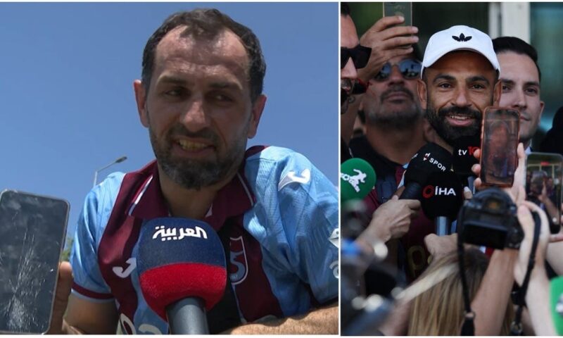مشجع تركي تحطم هاتفه في زحام استقبال صلاح: يستحق أن أضحي بحياتي لأجله