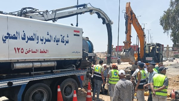 عودة ضخ المياه لمناطق الساحل بالعلمين بعد إصلاح الخط الرئيسي