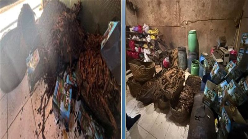 ضبط 8 أطنان مواد مجهولة المصدر لتصنيع المعسل قبل طرحها في الأسواق بدمياط