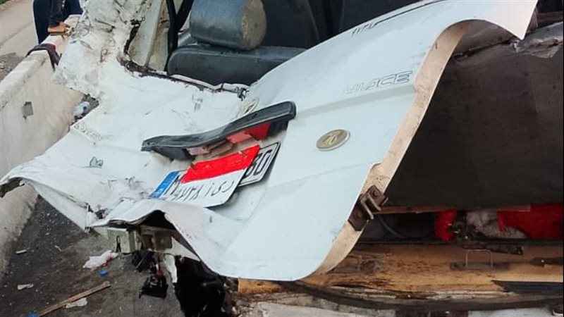 إصابة 9 أشخاص في انقلاب ميكروباص بطريق بنها الحر
