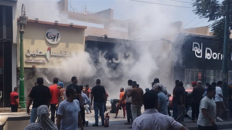 حريق داخل مطعم شهير بشارع طه حسين في المنيا