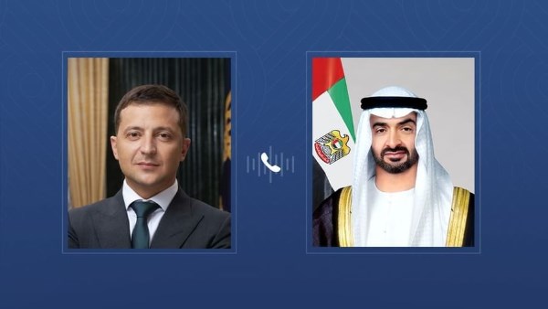 رئيسا الإمارات وأوكرانيا يبحثان هاتفيًا تعزيز علاقات التعاون والتطورات الإقليمية