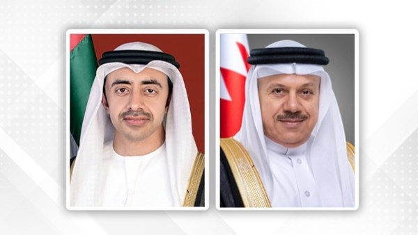 وزيرا خارجية البحرين والإمارات يبحثان جهود خفض التصعيد بالمنطقة