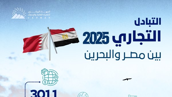 301.1 مليون دولار قيمة التبادل التجاري بين مصر والبحرين عام 2025