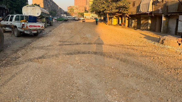 بدء تطوير ورصف شارع المطار بإمبابة