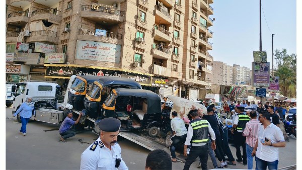 حي الهرم يشن حملة إشغالات بالمجزر الآلي