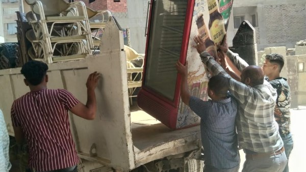 رفع 330 حالة اشغال خلال حملة أسفل محور عمرو بن العاص في الهرم