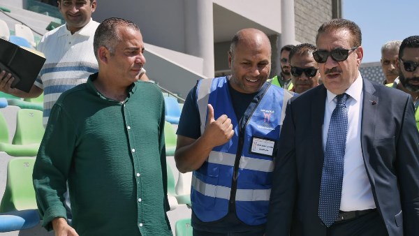 محافظ بورسعيد يتابع اللمسات النهائية بمشروع إنشاء استاد النادي المصري