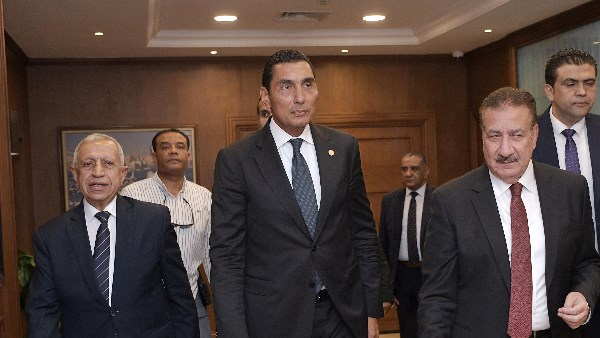 محافظ بورسعيد يستقبل وزير الشباب والرياضة ورئيس الأكاديمية العربية للعلوم