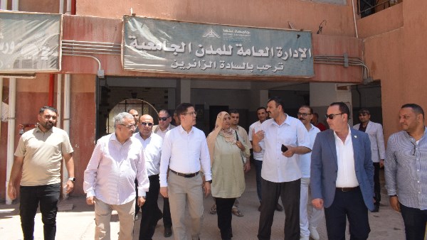 رئيس جامعة بنها يتفقد أعمال صيانة المدن الجامعية استعدادا للعام الدراسي الجديد