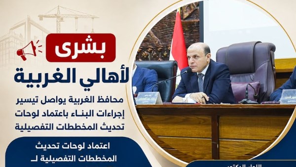 محافظ الغربية يواصل تيسير إجراءات البناء