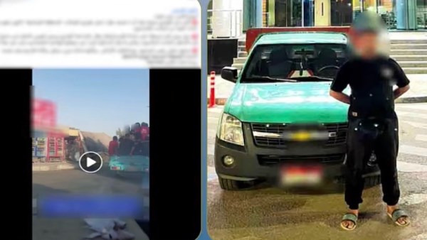 القبض على سائق سيارة ربع نقل سمح لأطفال بالجلوس في الصندوق الخلفي