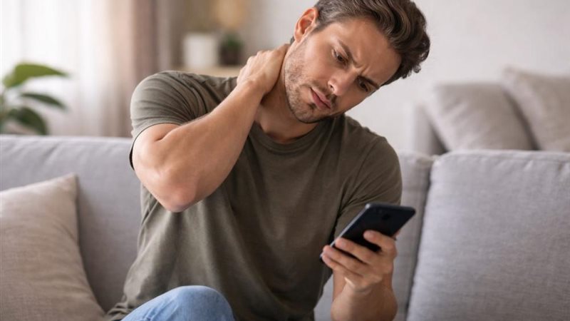 استشاري عظام يحذر من الإفراط في استخدام الهاتف: الجلوس الطويل يهدد عضلات الرقبة