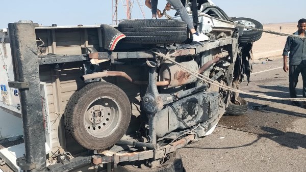 5 مصابين في حادث تصادم بين 3 سيارات بطور سيناء