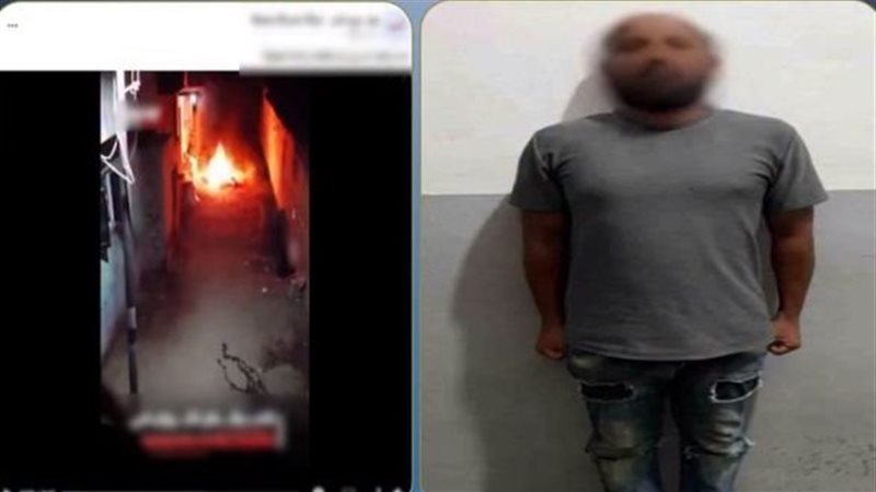 عاطل يشعل النار في متعلقات والدته ويحاول طردها من المنزل بالمنوفية (فيديو)