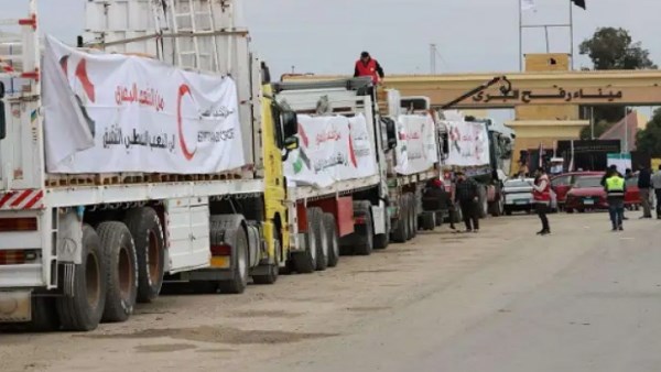 الهلال الأحمر المصري يدفع بأكثر من 58 ألف سلة غذائية وأطنان من المساعدات الطبية