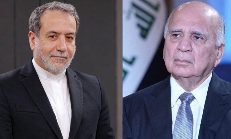وزيرا خارجية العراق وإيران يبحثان تطورات الأوضاع بمضيق هرمز