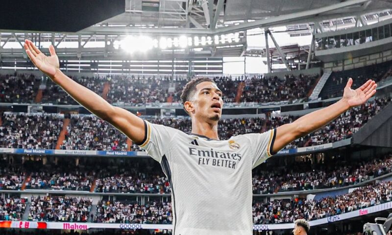 جود بيلينجهام يسجل الهدف الأول لريال مدريد في مرمى إسبانيول بالدوري الإسباني