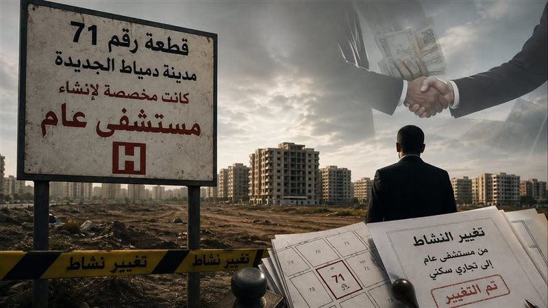 «أوفر» 150 مليون جنيه.. سر القطعة 71 بدمياط الجديدة وتغيير نشاطها من مستشفى لمشروع سكني تجاري لصالح رجل أعمال
