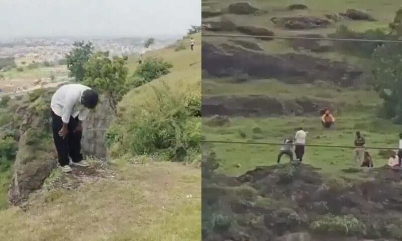 رمى نفسه من أعلى جبل من أجل آيفون فلحقه أبوه وأمه.. فيديو هز الهند