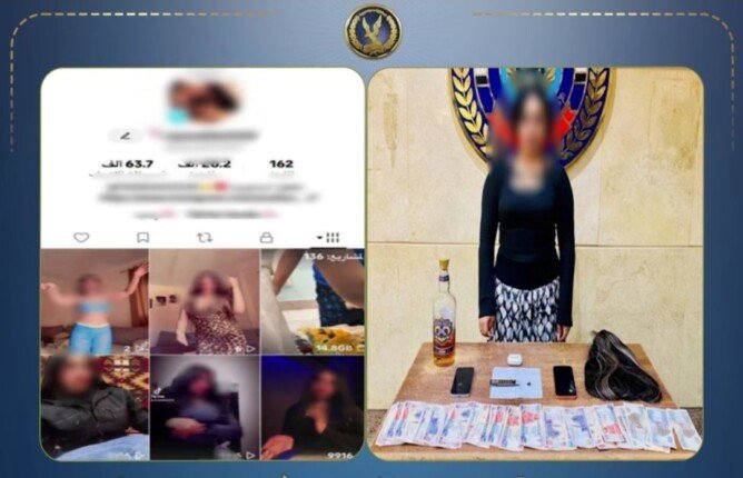 ضبط صانعة محتوى بأكتوبر لنشر مقاطع خادشة للحياء وحيازة مخدرات