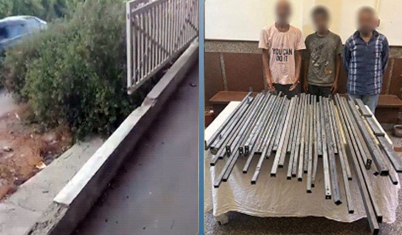 ضبط المتهمين بسرقة جزء من سور كوبري بسيدي جابر في الإسكندرية