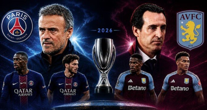 موعد مباراة باريس سان جيرمان وأستون فيلا في نهائي كأس السوبر الأوروبي.. والقنوات الناقلة