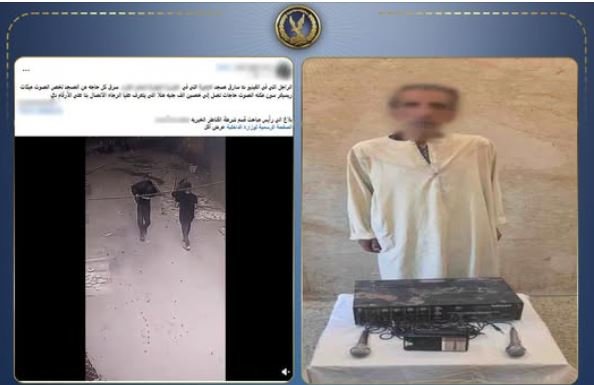 سقوط عامل خردة سرق ميكروفون المسجد بالقناطر الخيرية