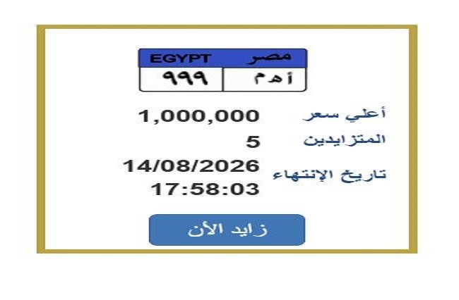 سعرها وصل لـ مليون جنيه.. «مرور مصر» تطرح التزايد على لوحة سيارة مميزة