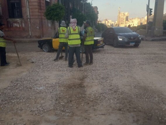 استجابة فورية لشكاوى المواطنين.. التعامل العاجل مع هبوط أرضي بكوبري الجامعة بالإسكندرية