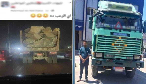 ضبط سائق «نقل» وضع حمولة زائدة بالسيارة أثناء سيرها بأحد الطرق بالقاهرة