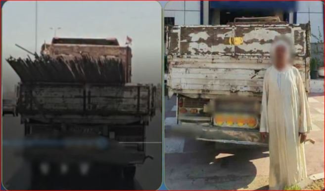 عرض حياة المواطنين للخطر بأسياخ حديدية بارزة.. ضبط سائق نقل بطريق الفيوم – الصحراوي