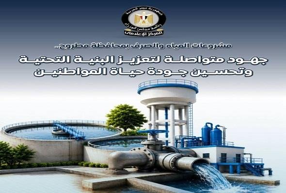 «إعلامي الوزراء» يستعرض بـ «الإنفوجرافات» أبرز مشروعات المياه والصرف بمحافظة مطروح