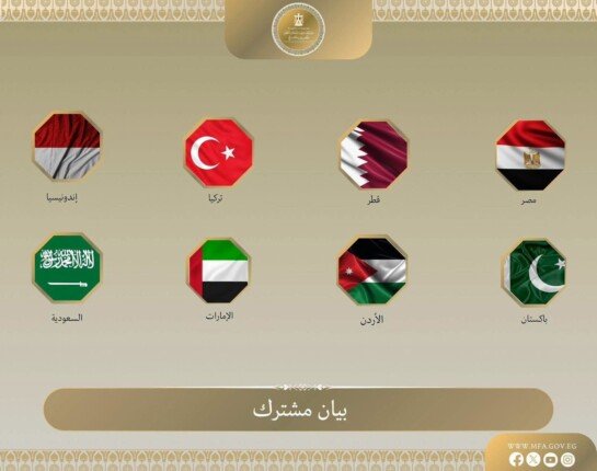 عاجل| مصر و7 دول عربية وإسلامية تُدين انتهاكات الاحتلال في غزة
