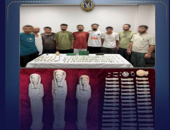 ضبط 118 قطعة أثرية يُشتبه في أثريتها مع 9 أشخاص بالقليوبية