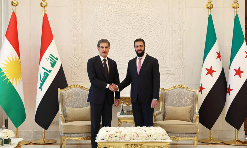 رئيس إقليم كردستان العراق يزور دمشق ويبحث مع الشرع ملف دمج المؤسسات الكردية