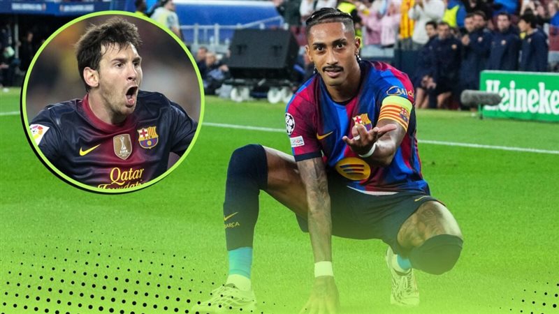 رافينيا يكسر رقم ميسي بعد هاتريك مباراة برشلونة ضد إشبيلية